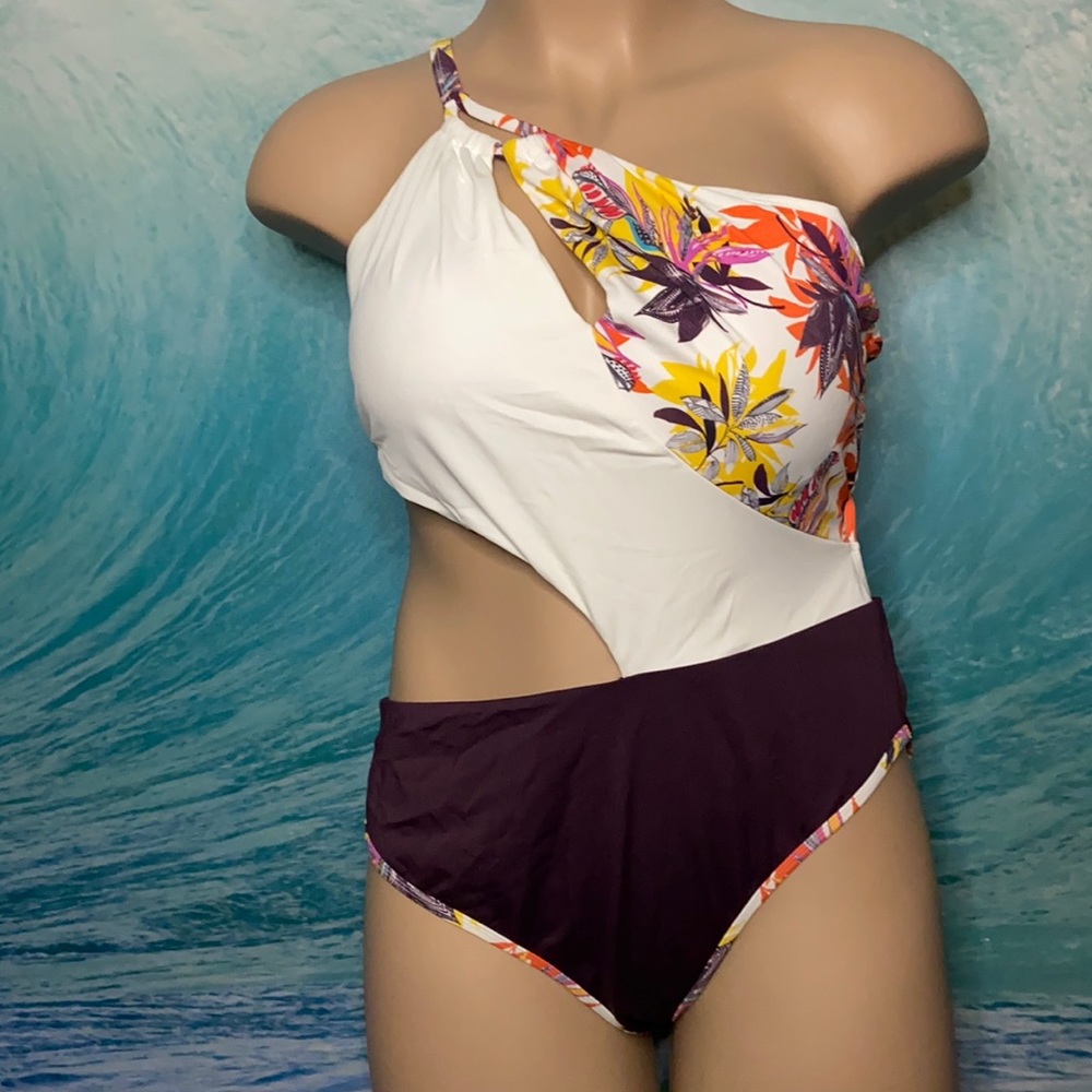Ashley Graham Curvy Size Cut-Out Swimsuit